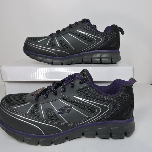 Skechers safety toe shoes, Slip Resistant, Woman's Size 7.5, Black. brand new - Picture 1 of 4